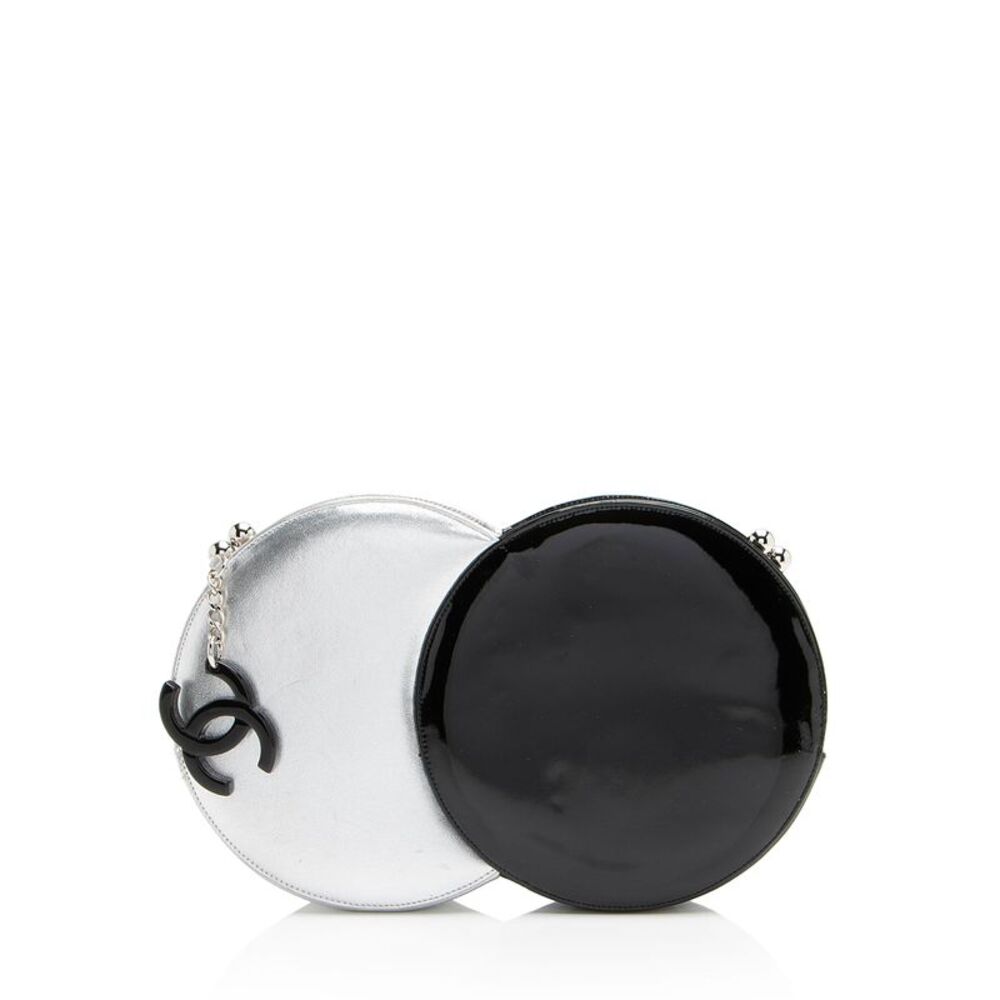 Chanel Metallic Lambskin Patent Leather Double Circle Clutch